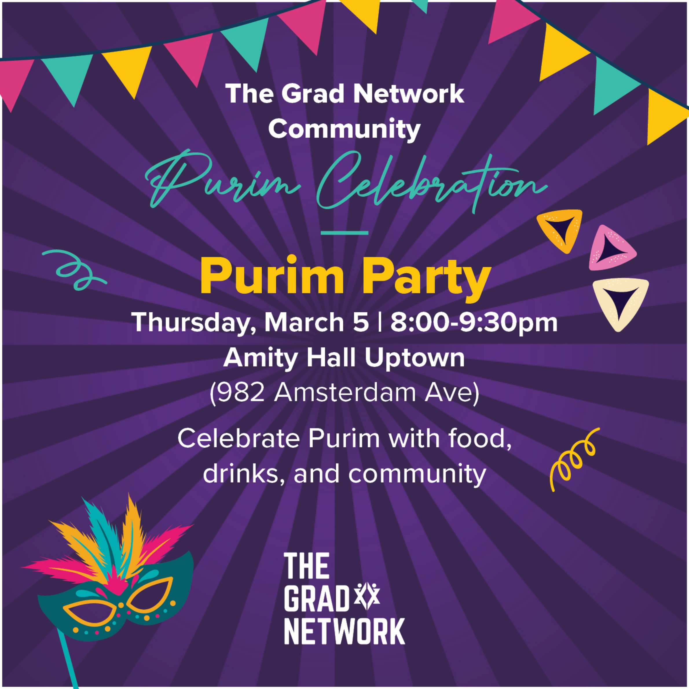Grad Network Purim Celebration | 8 p.m. March 5 - logo